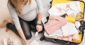 pregnant woman preparing her hospital bag