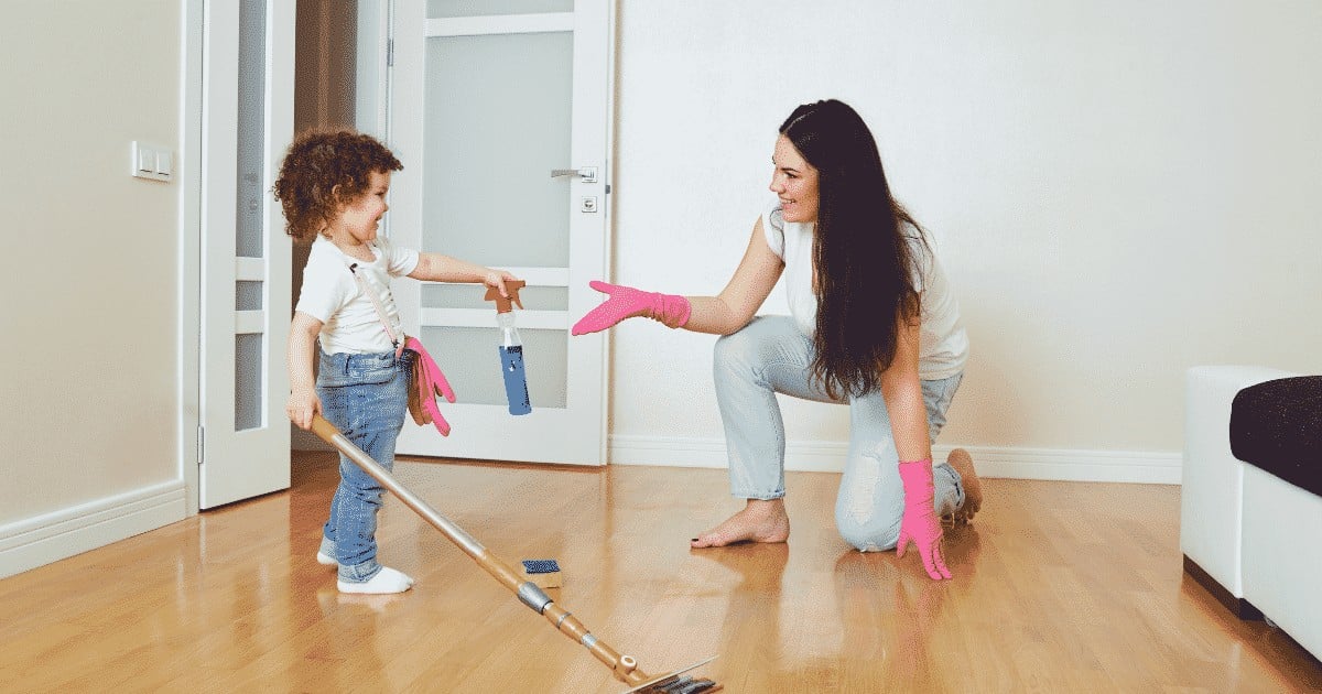 kids doing chores