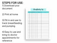 Printable Breastfeeding and Pumping Log | Joyful Messes
