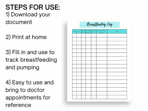 Printable Breastfeeding and Pumping Log | Joyful Messes