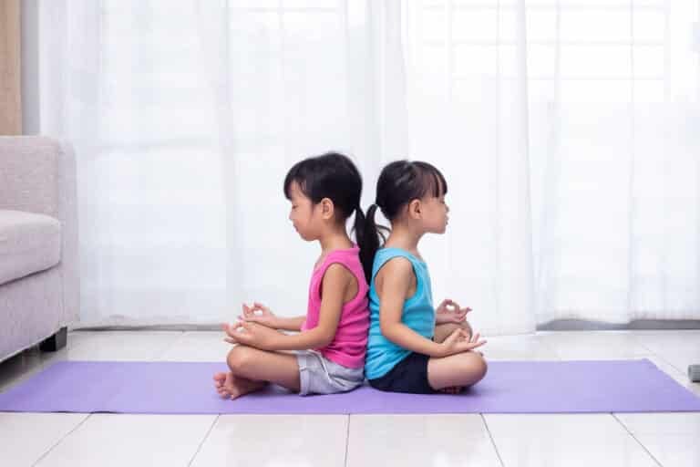 little kids doing yoga, calming activities