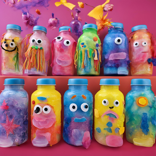 recycled bottles with designs