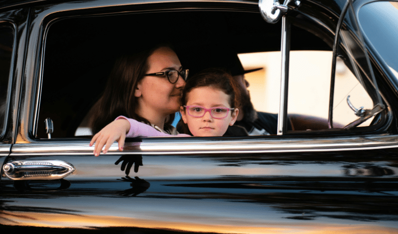 family in a car